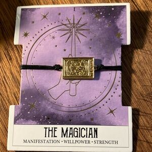 Francesca's Collections Black Cord Bracelet with The Magician‎ Tarot Card Charm